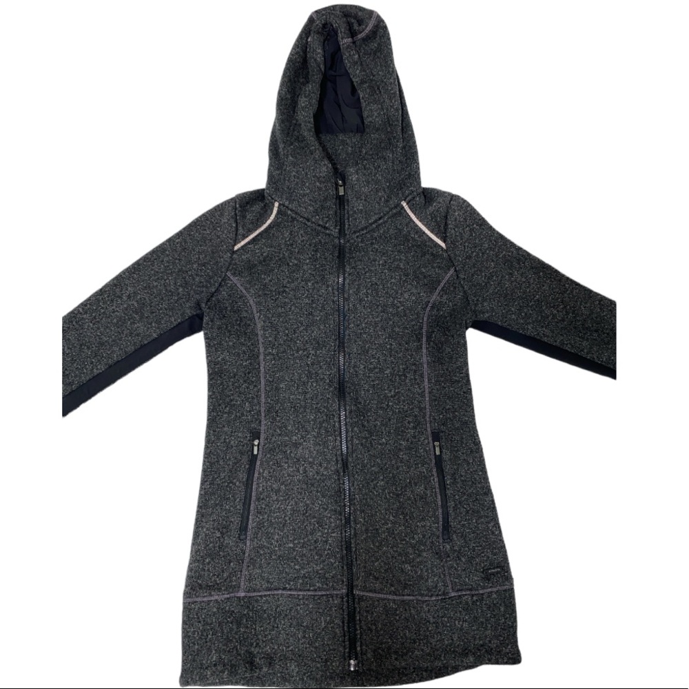 Athleta Dark Gray Zip Up  Hooded Sweater Size Small